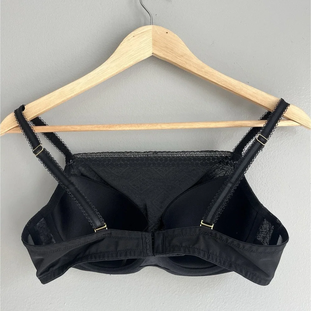 Soma Intimates Bra Black Lace Camisole Gold Sequins Detail Underwired‎ 36B